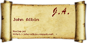 John Albin névjegykártya