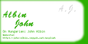 albin john business card